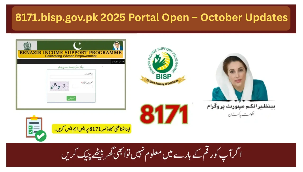 8171.bisp.gov.pk 2025 Portal Open – October Updates and Payment Details for Beneficiaries