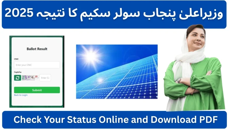 CM Punjab Solar Scheme Result 2025 – Check Your Status Online and Download PDF